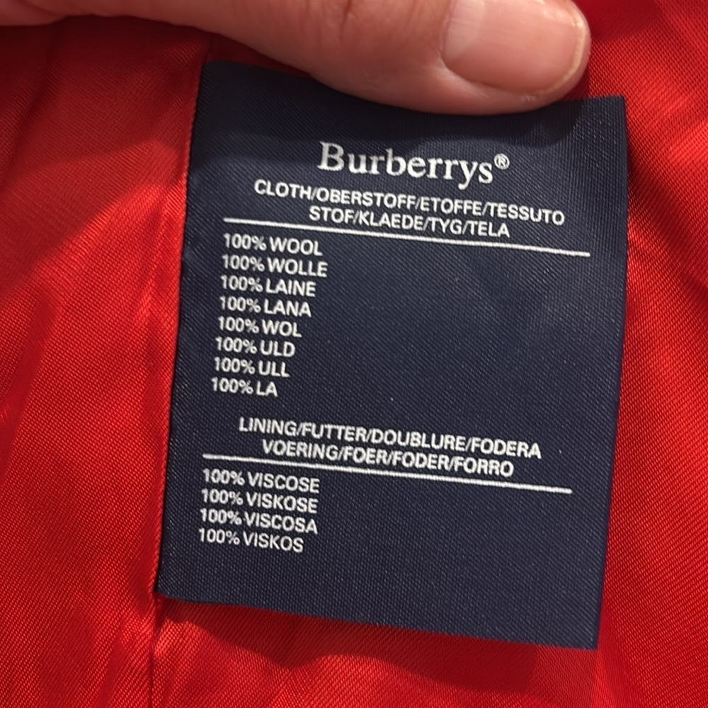 Authentic Burberry Vintage Red Wool Blazer Gold Button Designer Jacket - Picture 13 of 14
